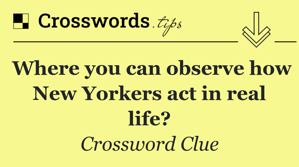 Where you can observe how New Yorkers act in real life?
