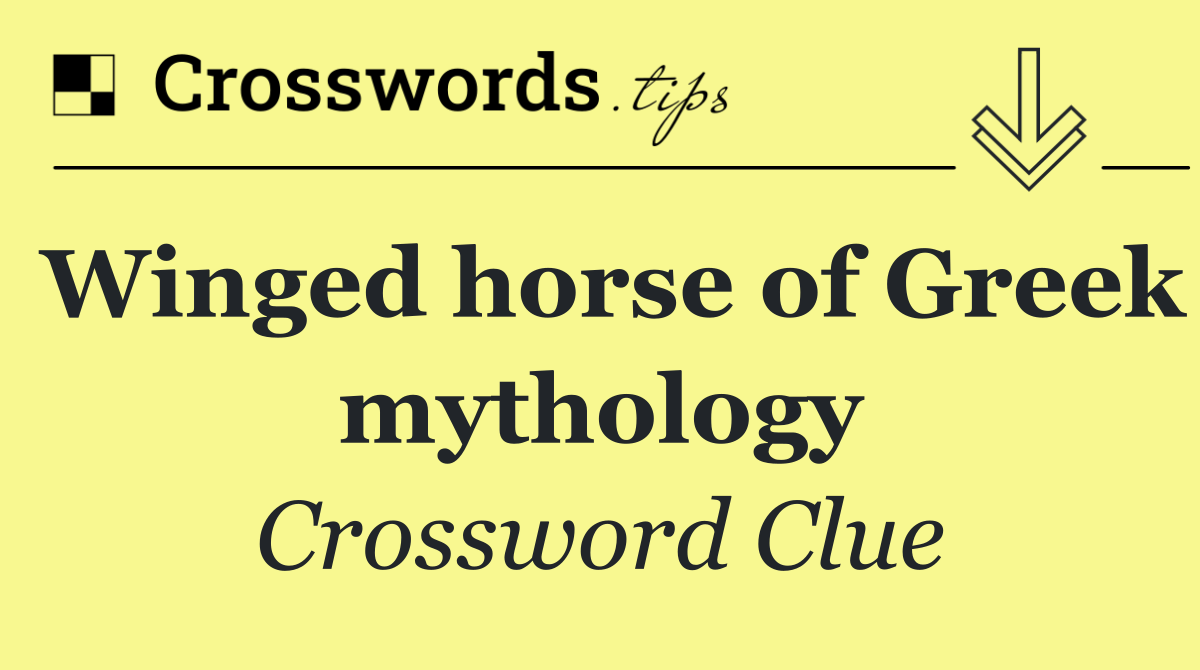 Winged horse of Greek mythology