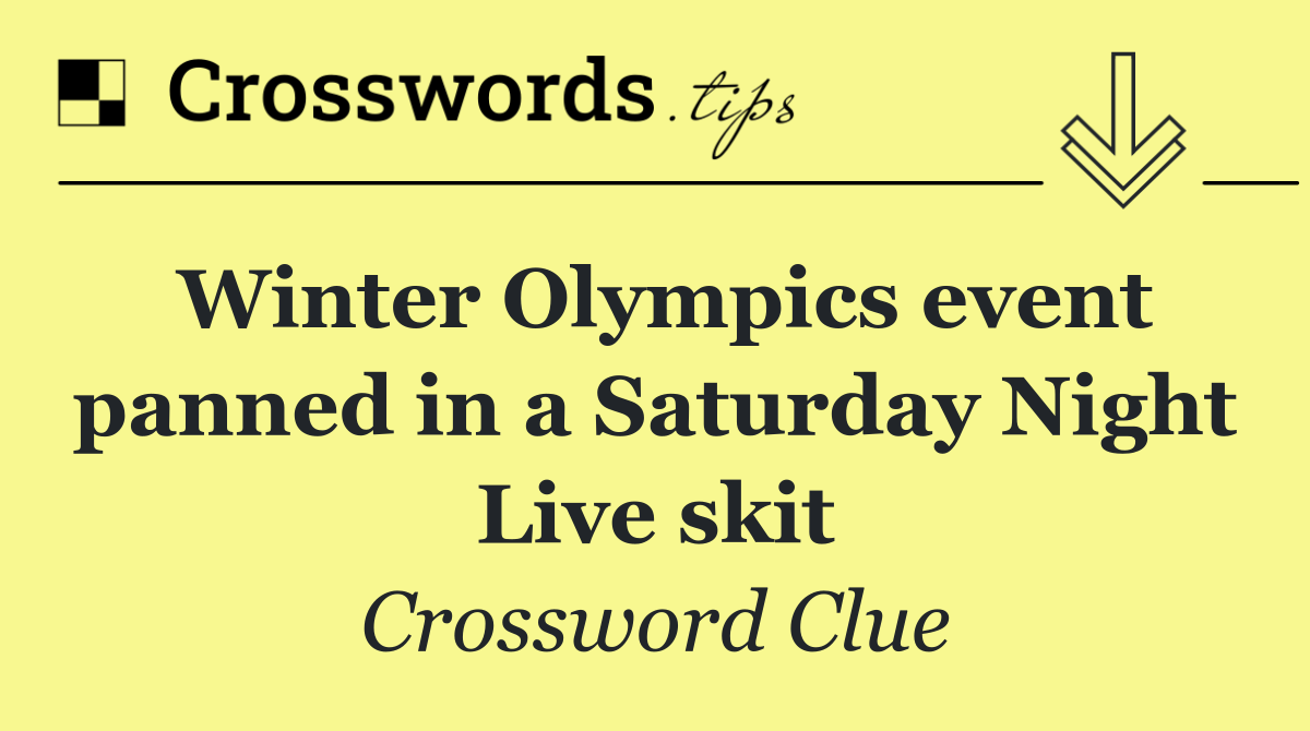 Winter Olympics event panned in a Saturday Night Live skit