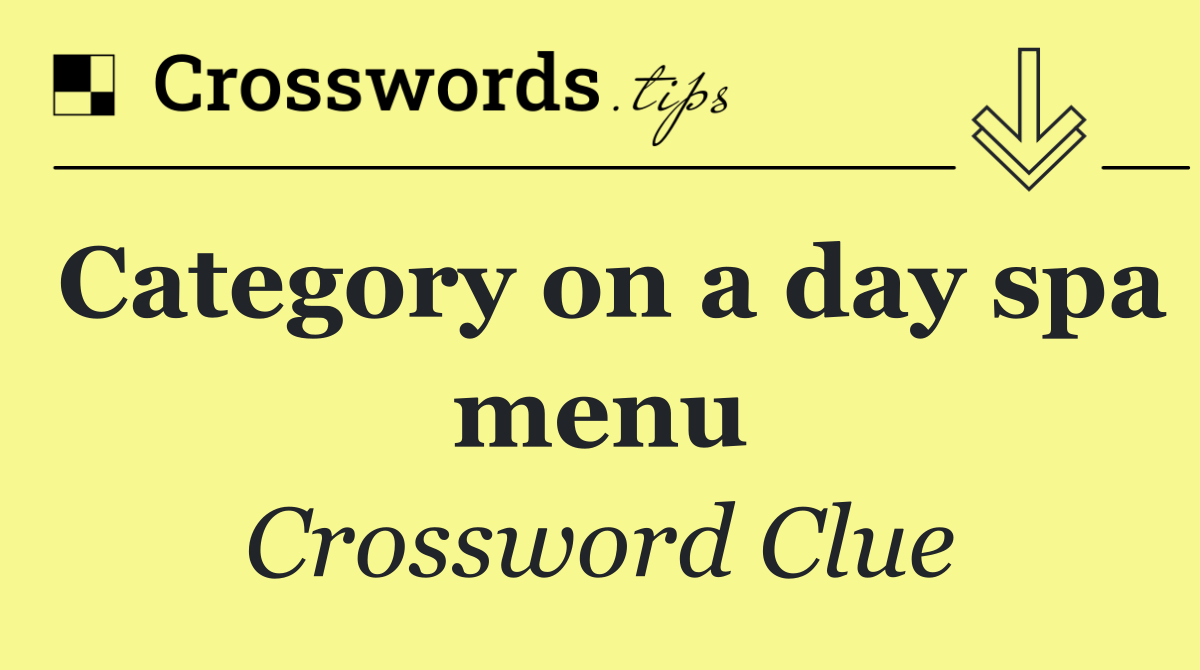 Category on a day spa menu