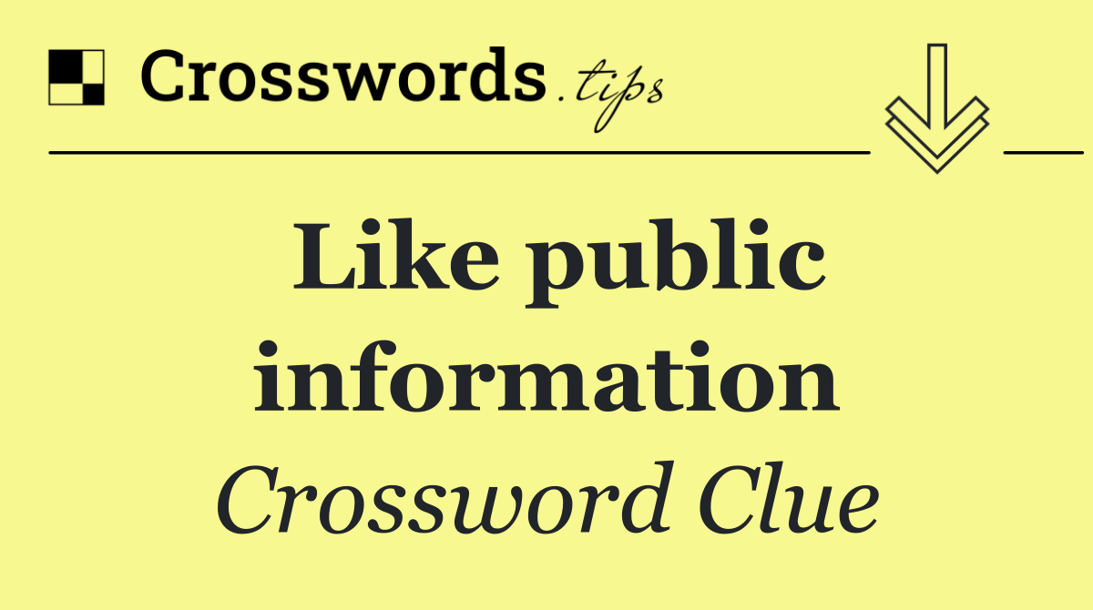 Like public information
