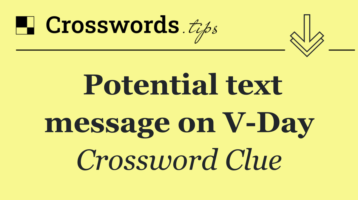 Potential text message on V Day