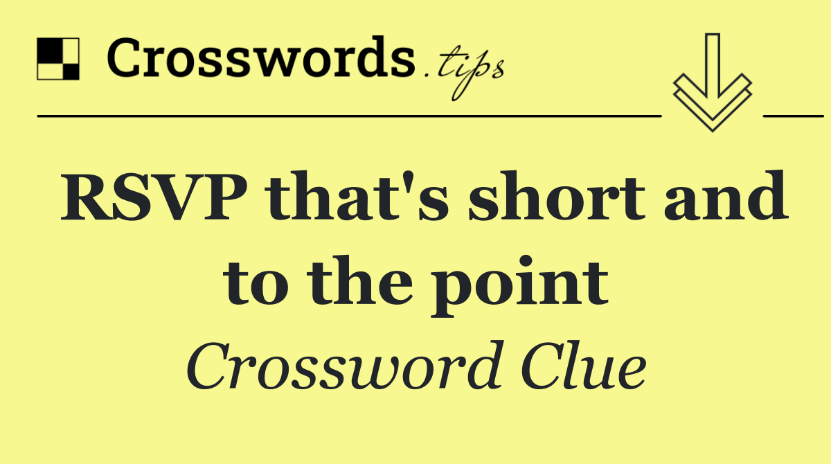 RSVP that's short and to the point