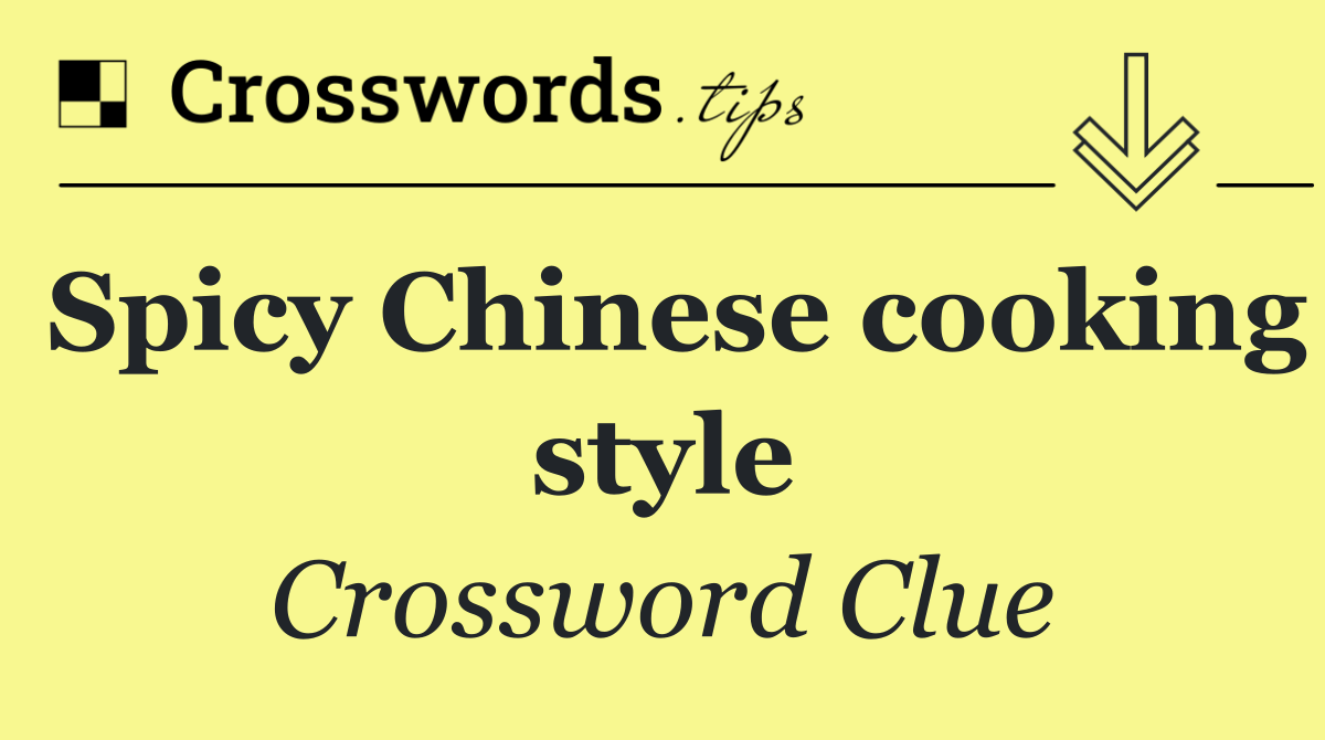 Spicy Chinese cooking style