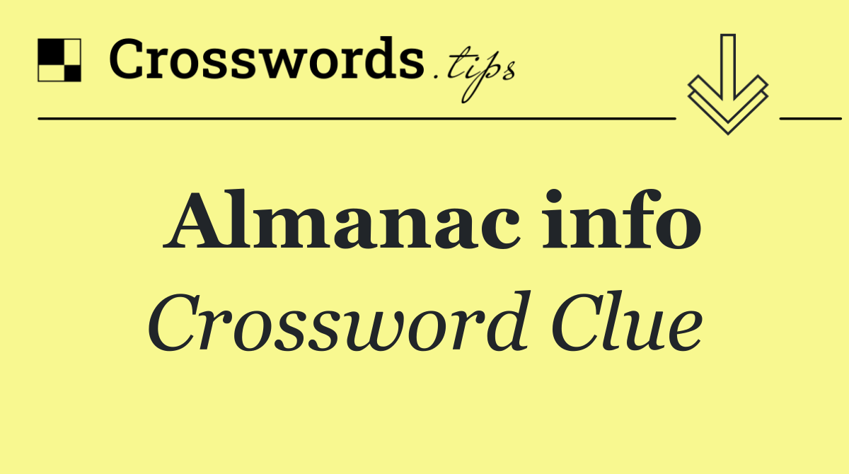 Almanac info