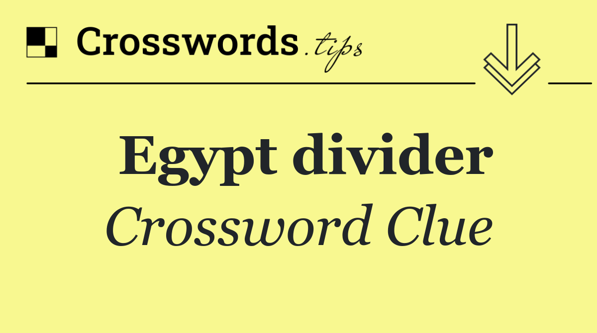 Egypt divider