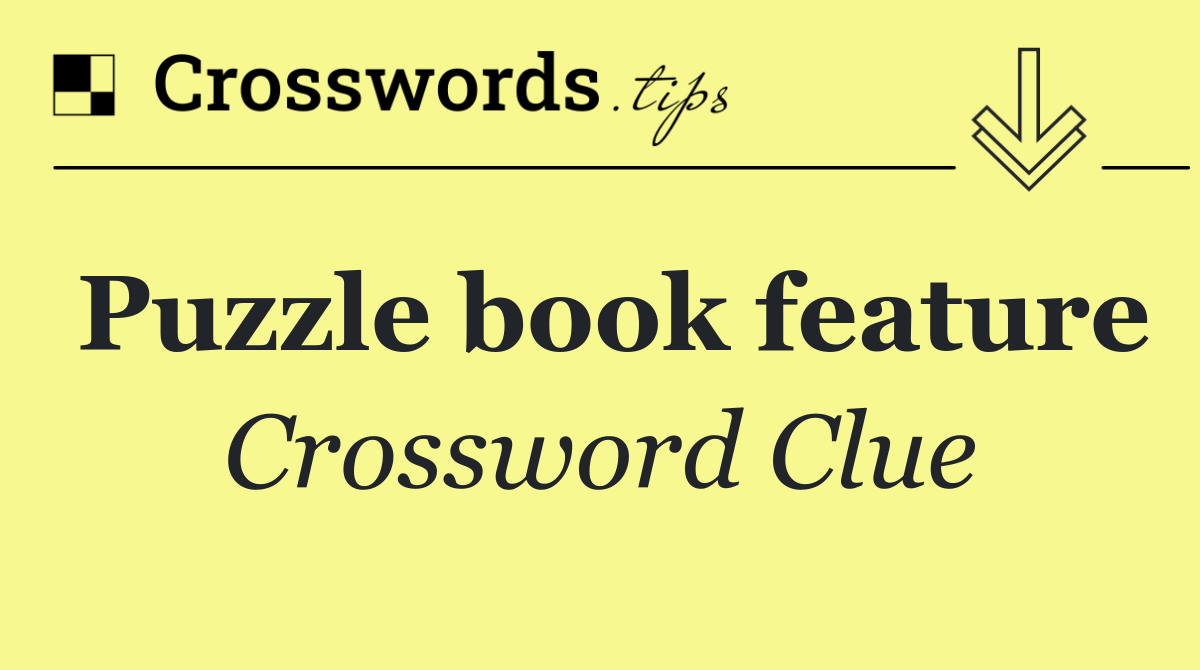 Puzzle book feature