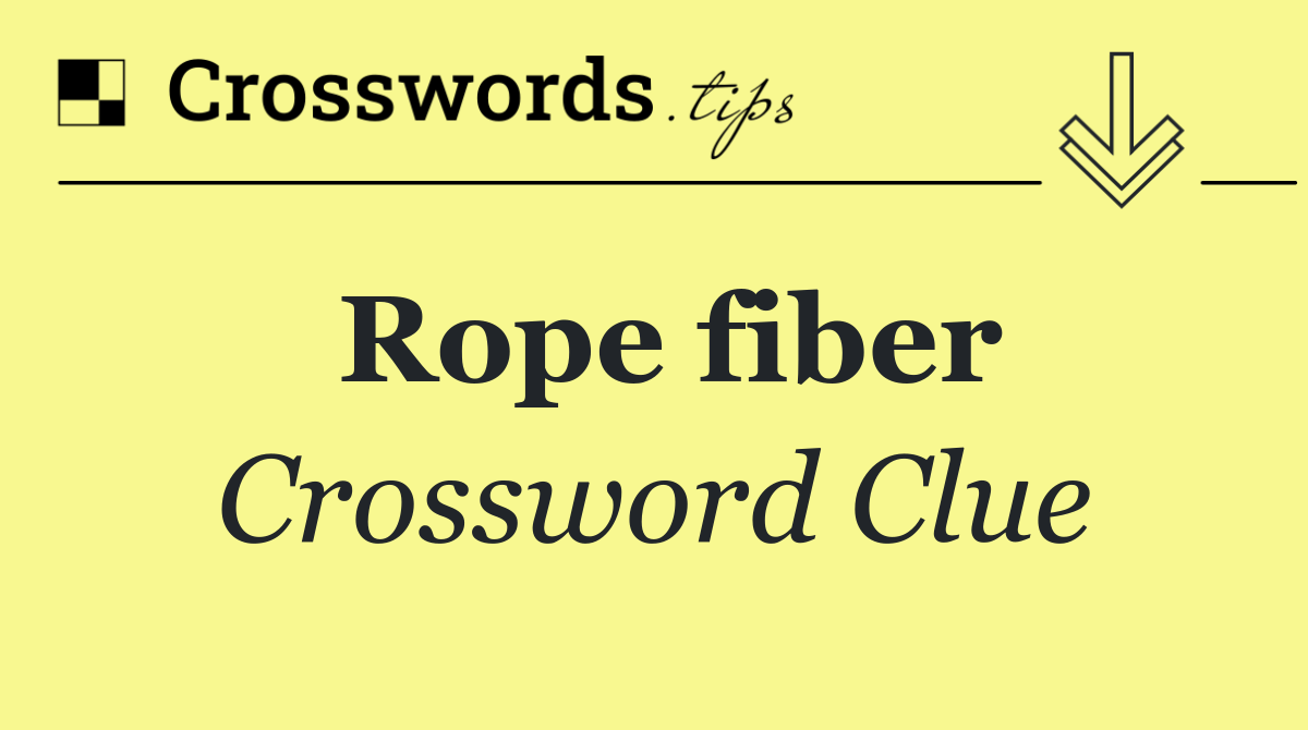 Rope fiber
