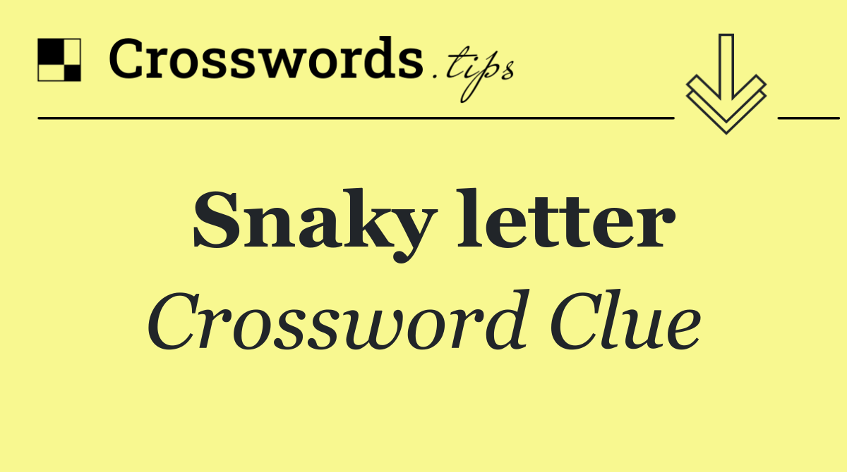 Snaky letter