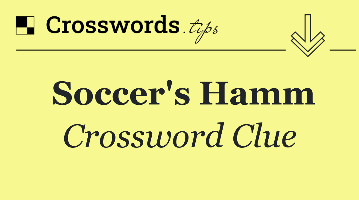 Soccer's Hamm