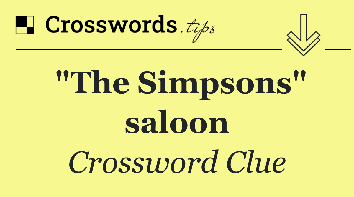 "The Simpsons" saloon