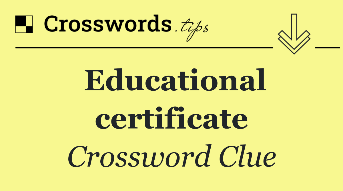 Educational certificate