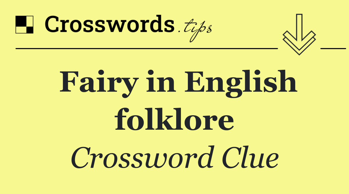 Fairy in English folklore