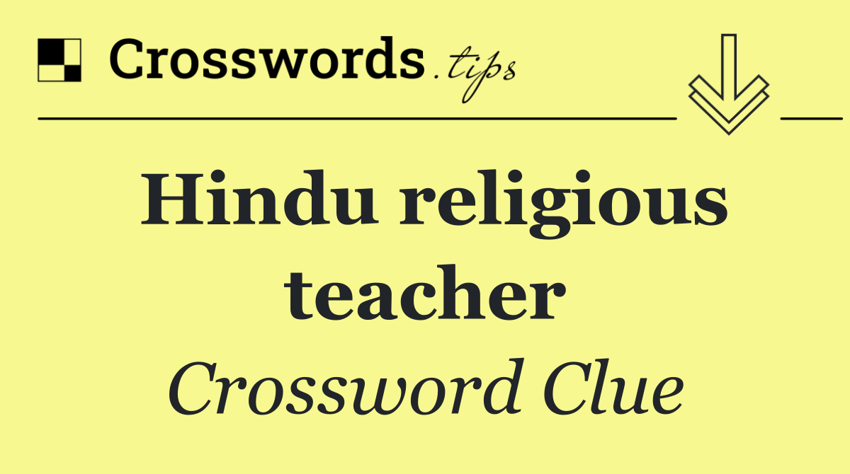 Hindu religious teacher