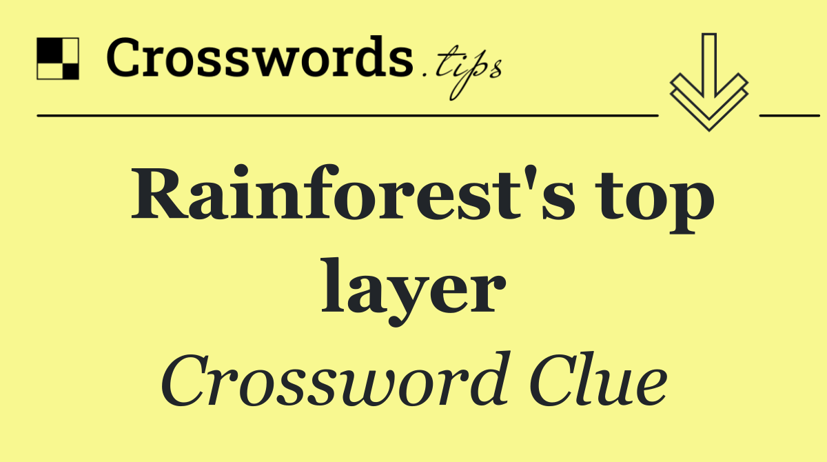 Rainforest's top layer