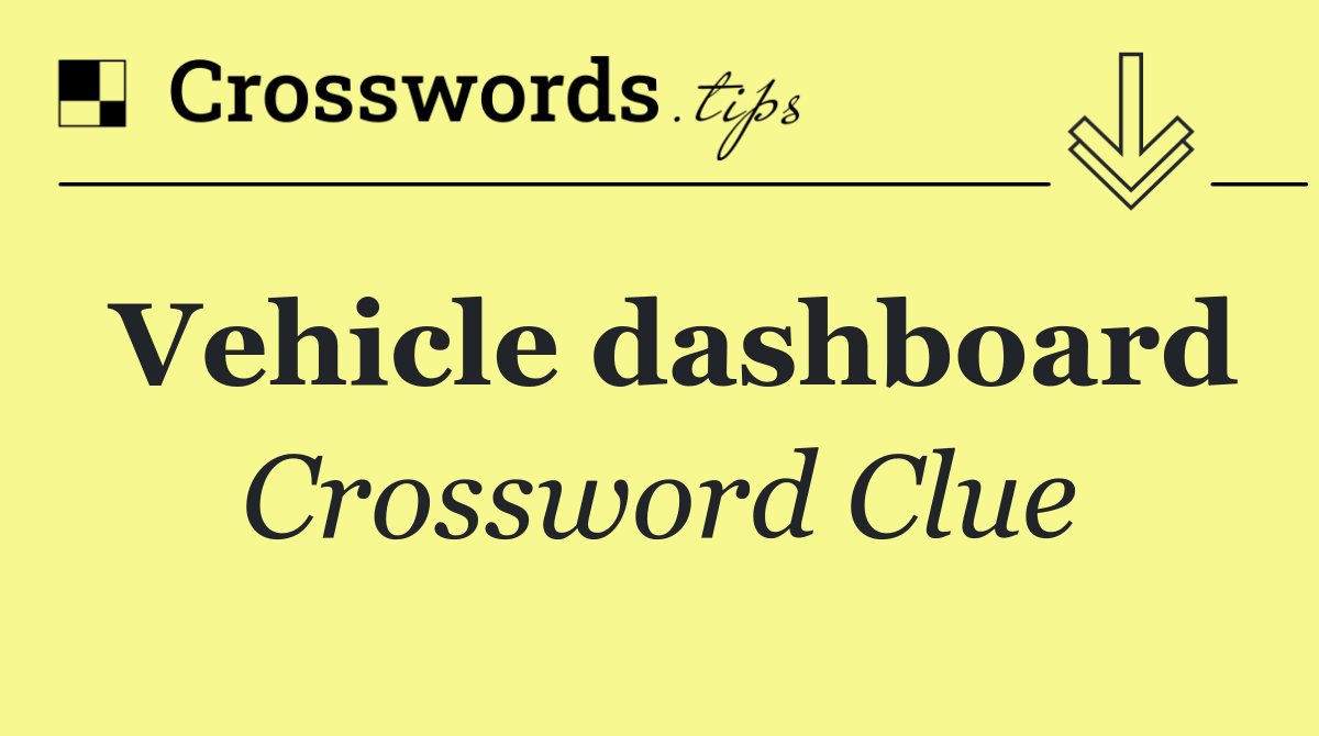 Vehicle dashboard
