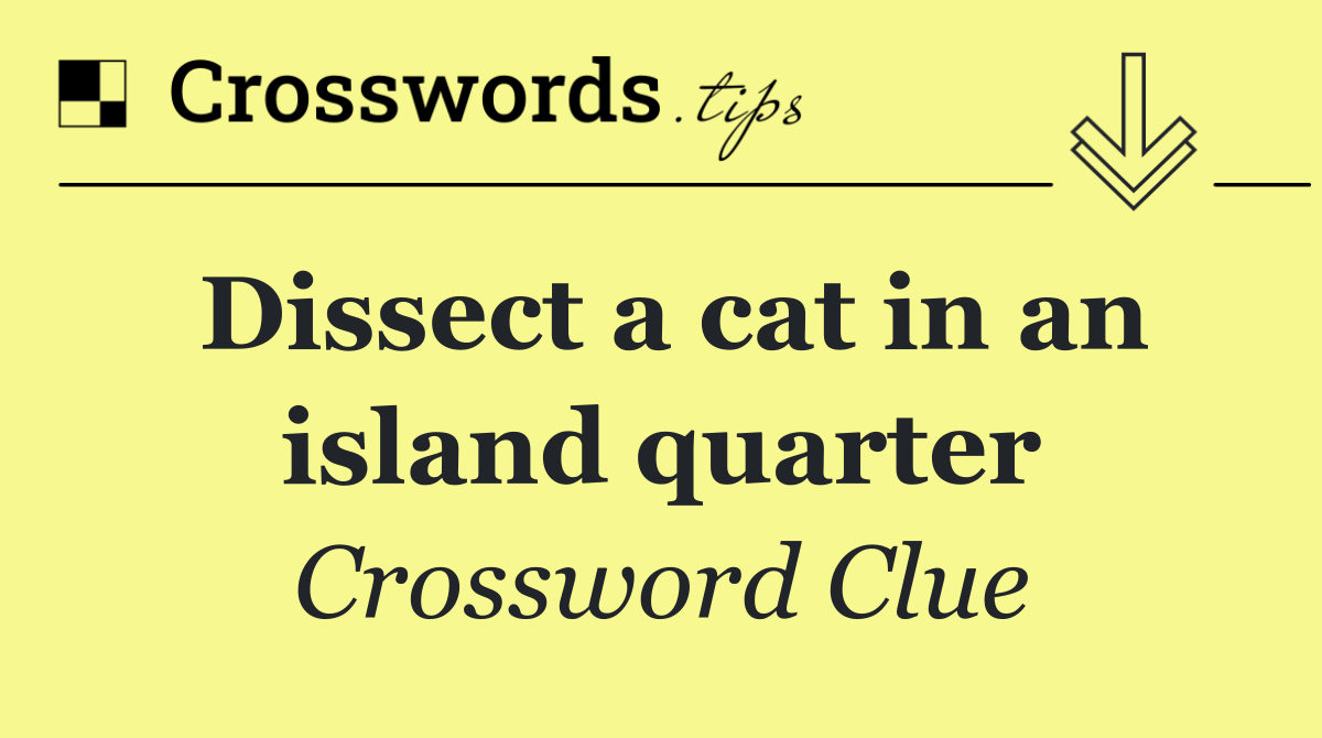 Dissect a cat in an island quarter