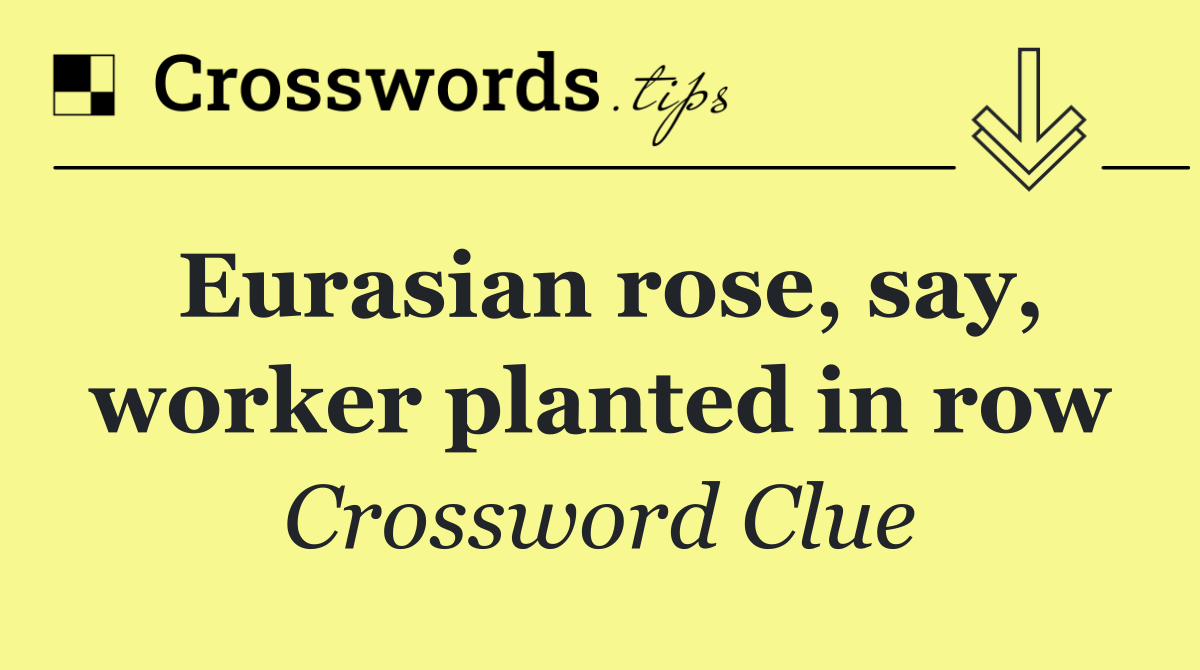 Eurasian rose, say, worker planted in row