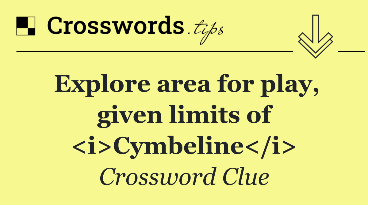 Explore area for play, given limits of <i>Cymbeline</i>