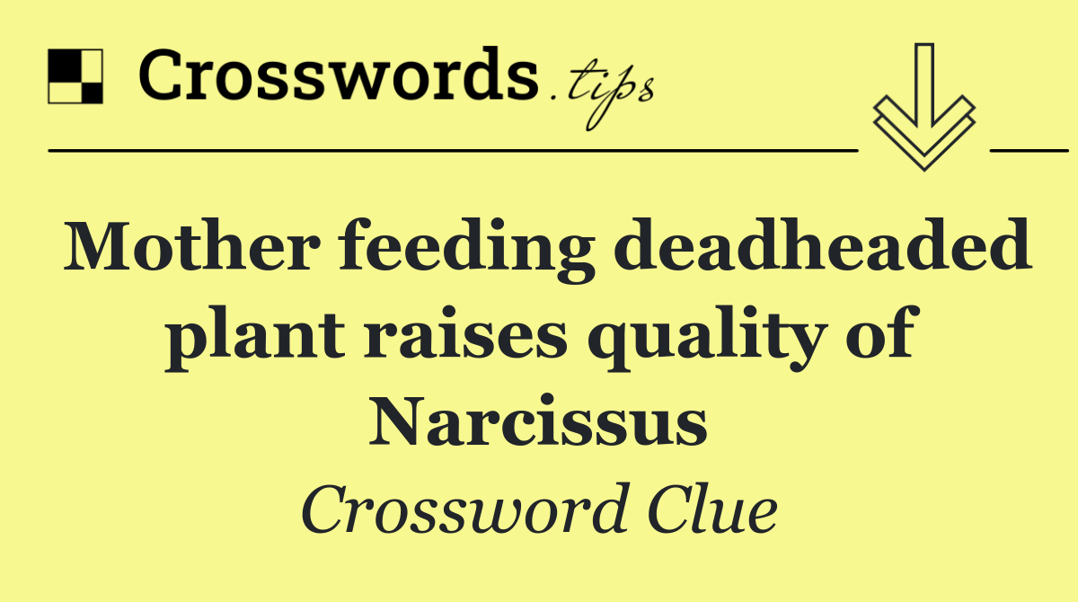 Mother feeding deadheaded plant raises quality of Narcissus