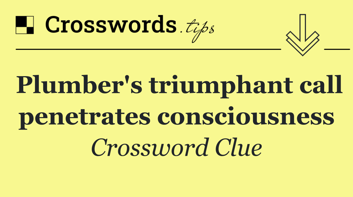 Plumber's triumphant call penetrates consciousness