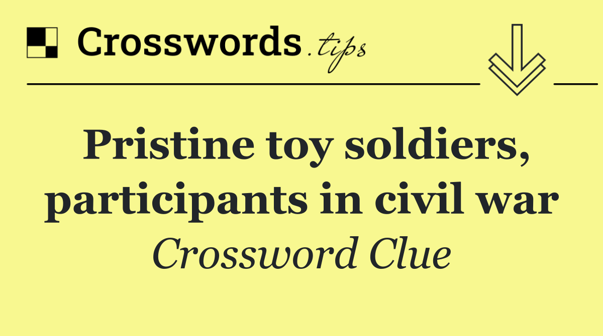 Pristine toy soldiers, participants in civil war