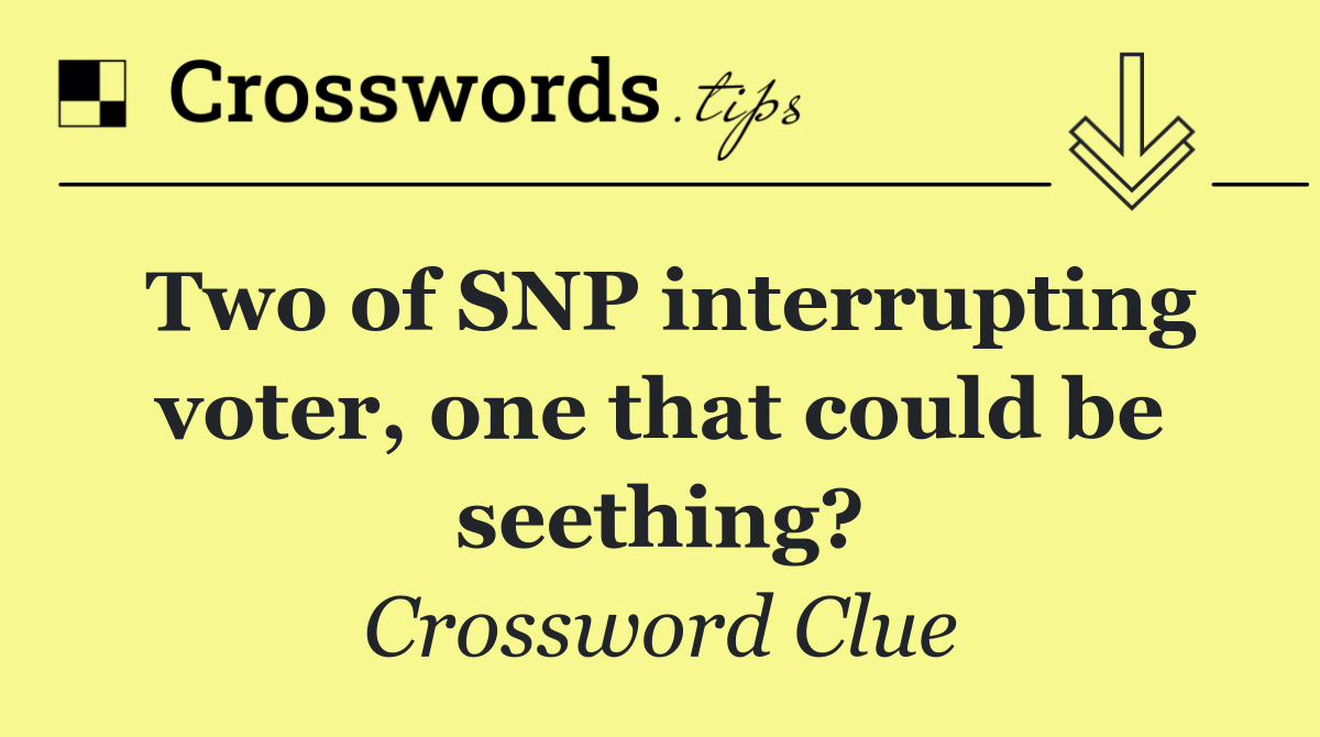 Two of SNP interrupting voter, one that could be seething?