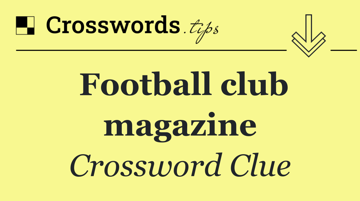 Football club magazine