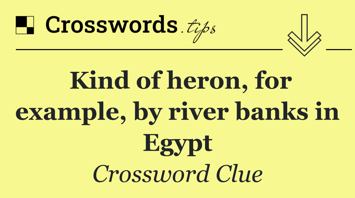 Kind of heron, for example, by river banks in Egypt