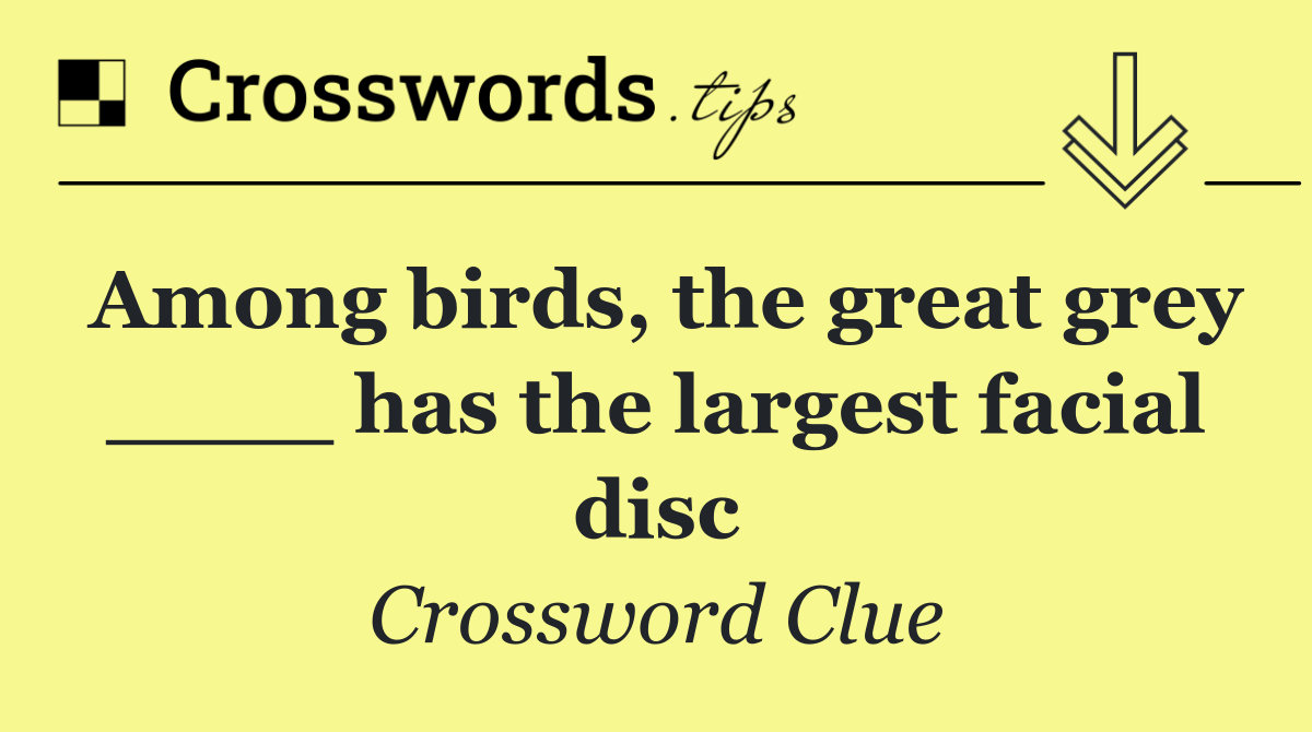 Among birds, the great grey ____ has the largest facial disc