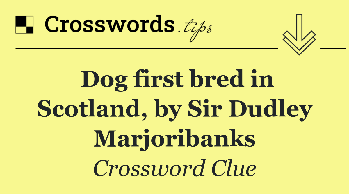 Dog first bred in Scotland, by Sir Dudley Marjoribanks