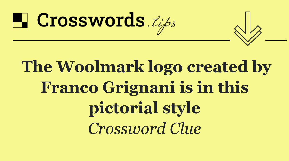 The Woolmark logo created by Franco Grignani is in this pictorial style