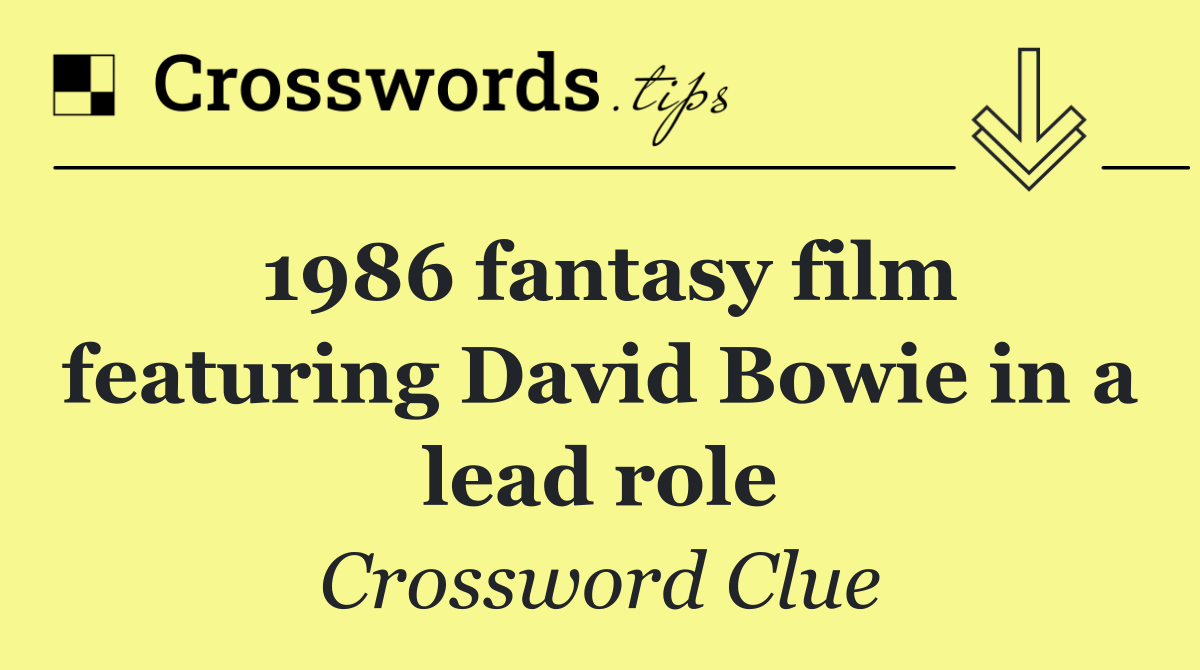 1986 fantasy film featuring David Bowie in a lead role