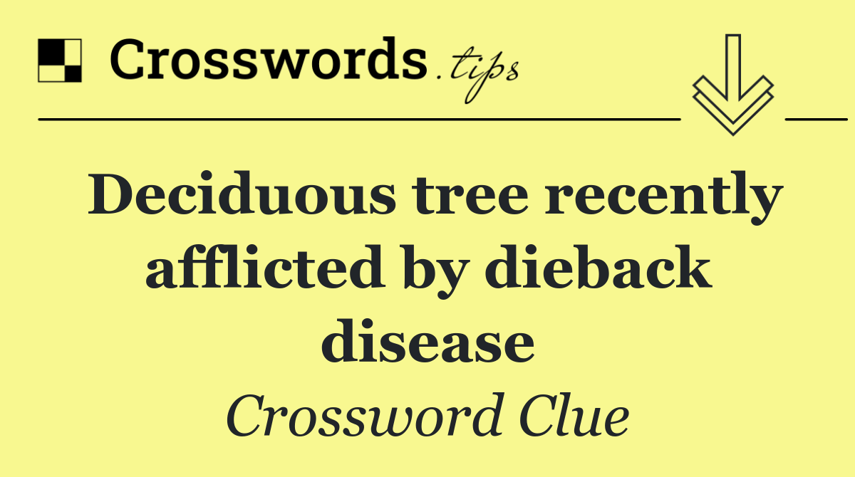 Deciduous tree recently afflicted by dieback disease