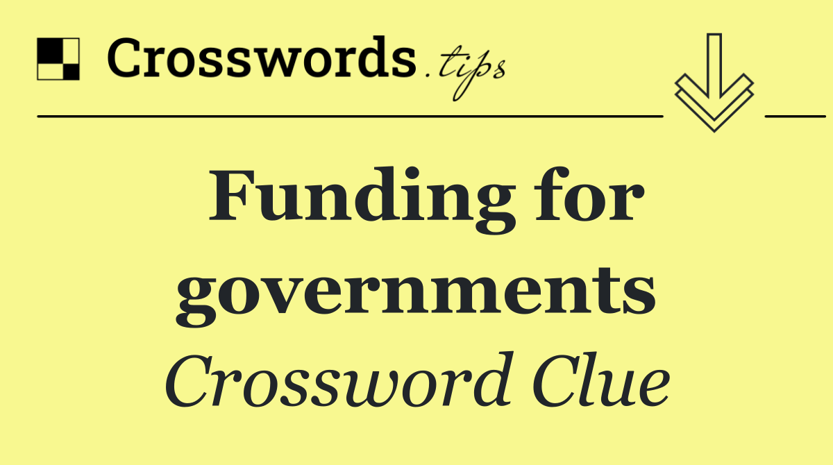 Funding for governments