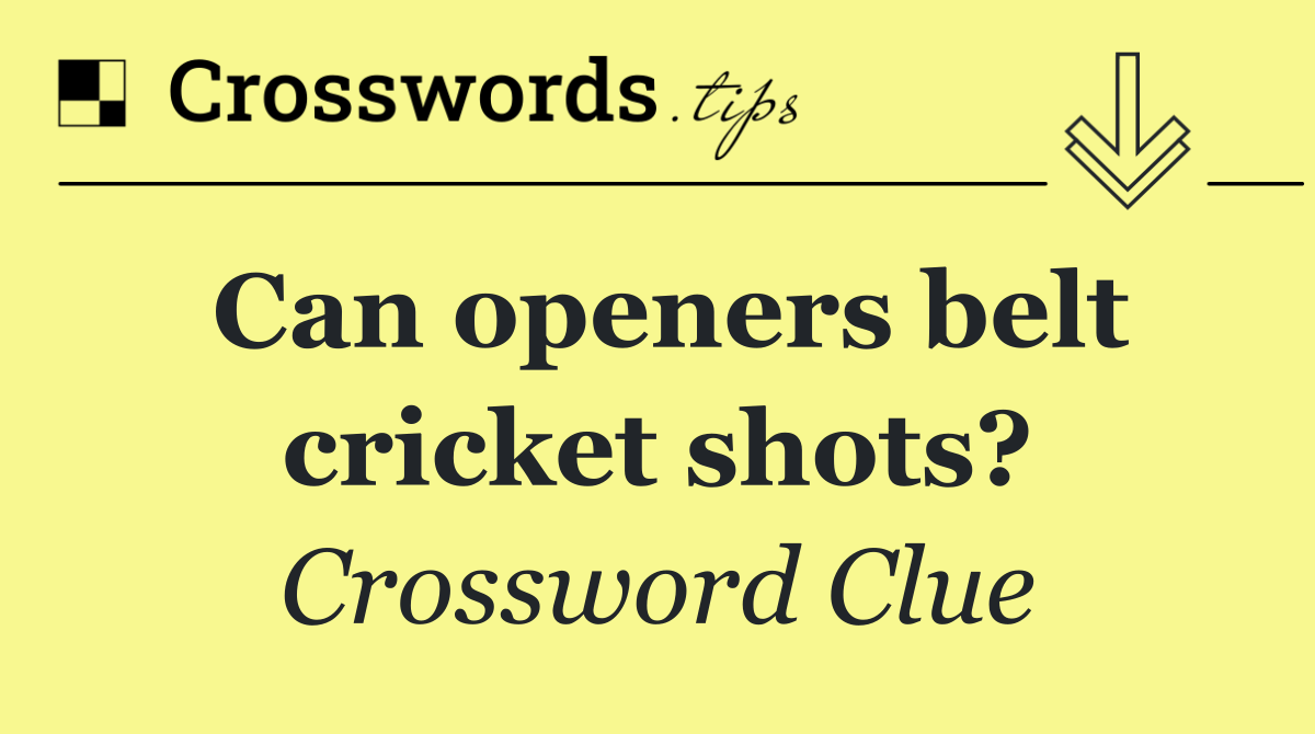 Can openers belt cricket shots?