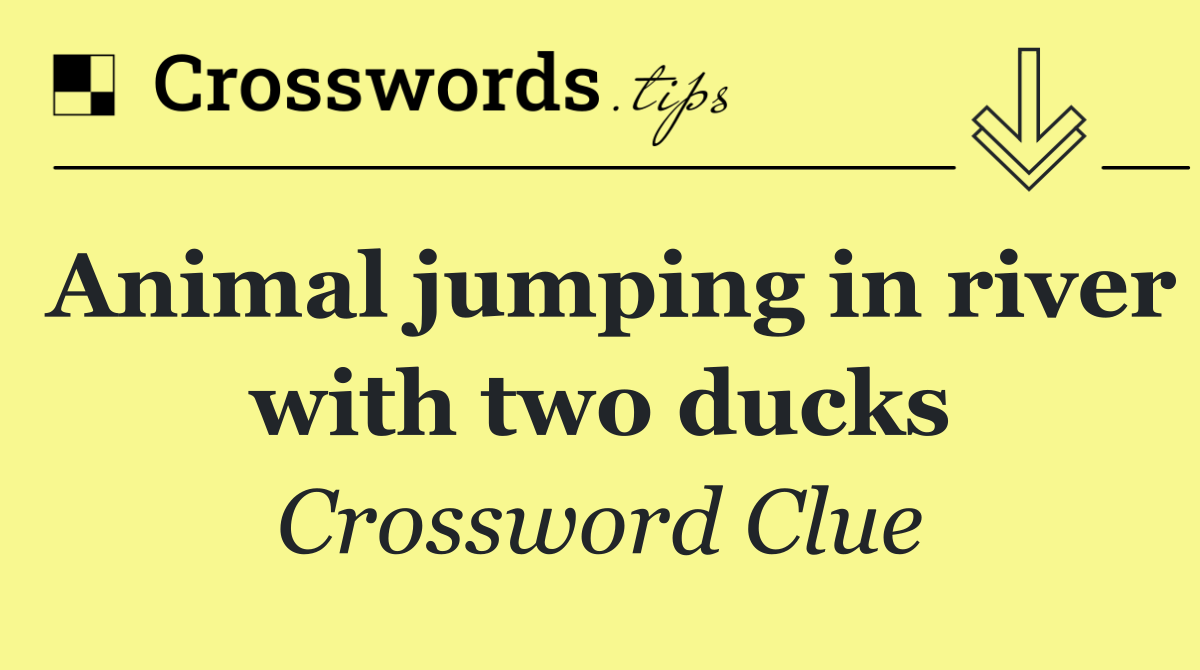 Animal jumping in river with two ducks
