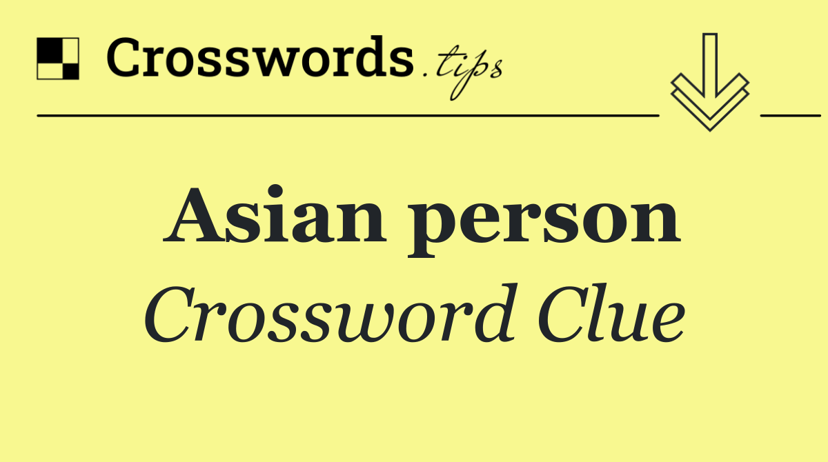 Asian person