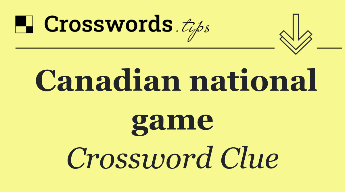 Canadian national game