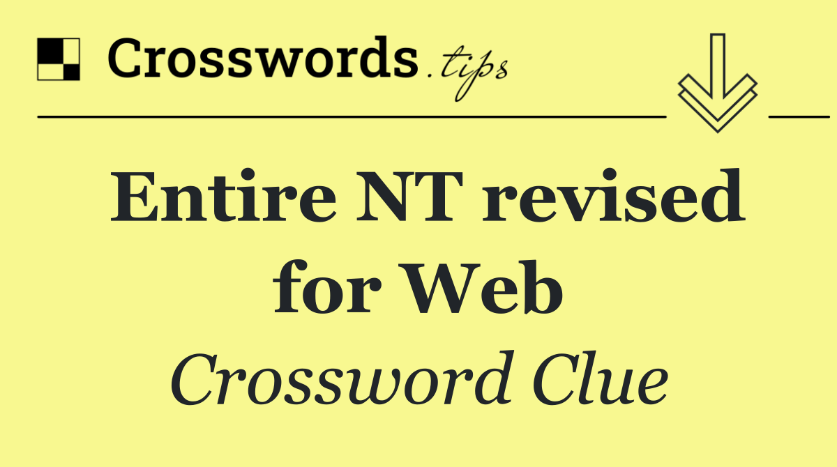 Entire NT revised for Web