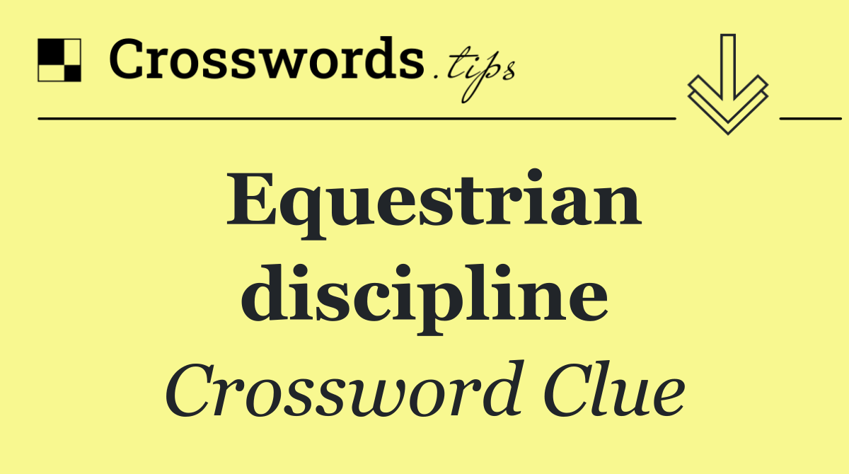 Equestrian discipline