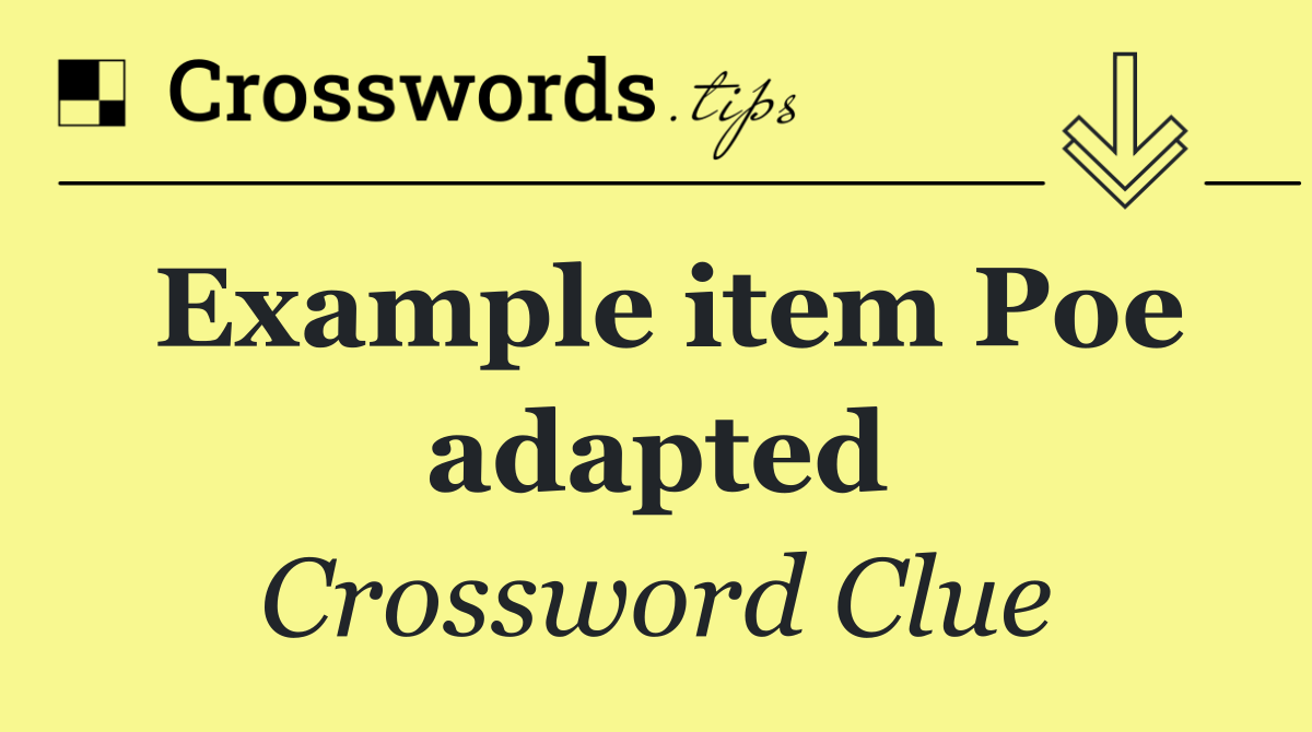 Example item Poe adapted