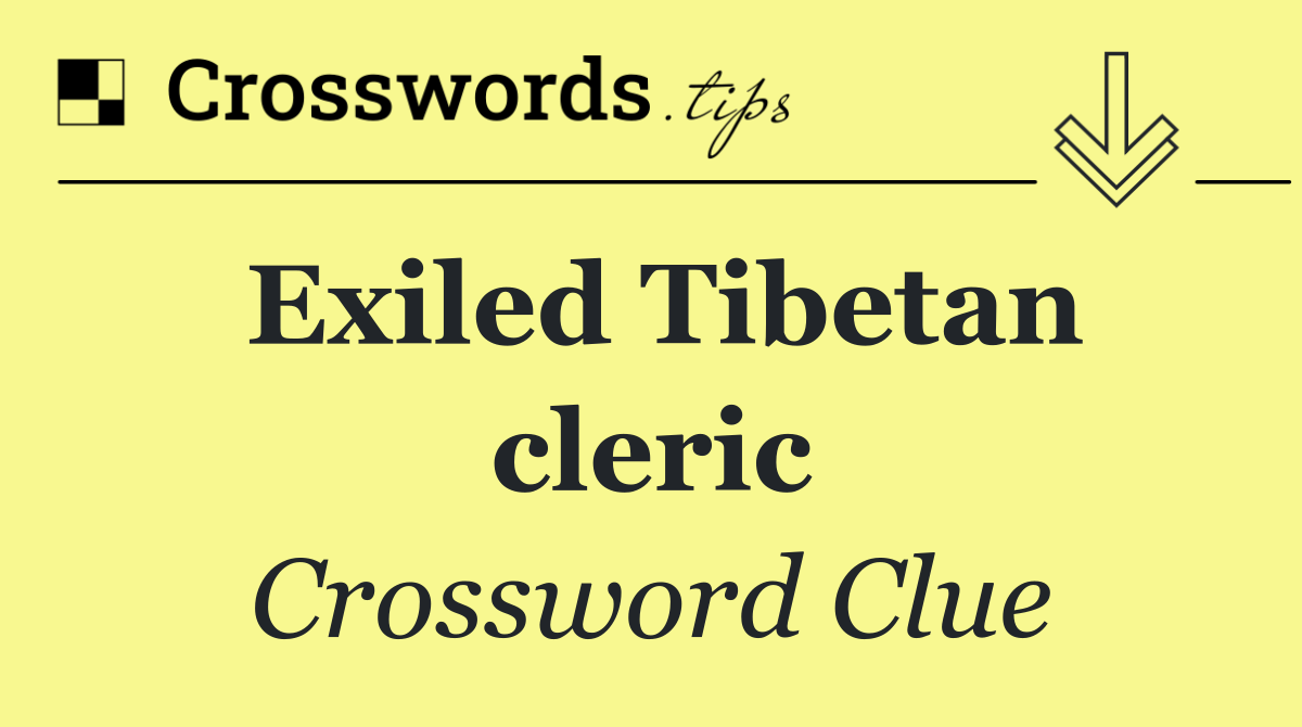 Exiled Tibetan cleric