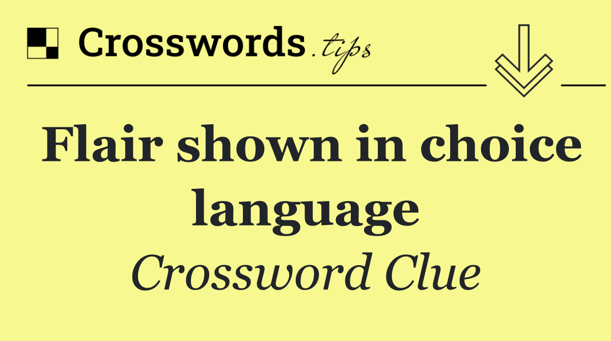 Flair shown in choice language