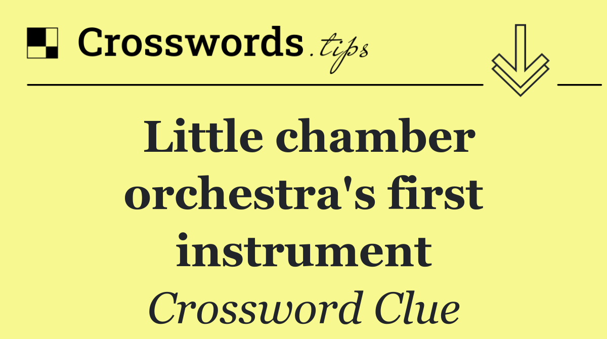 Little chamber orchestra's first instrument