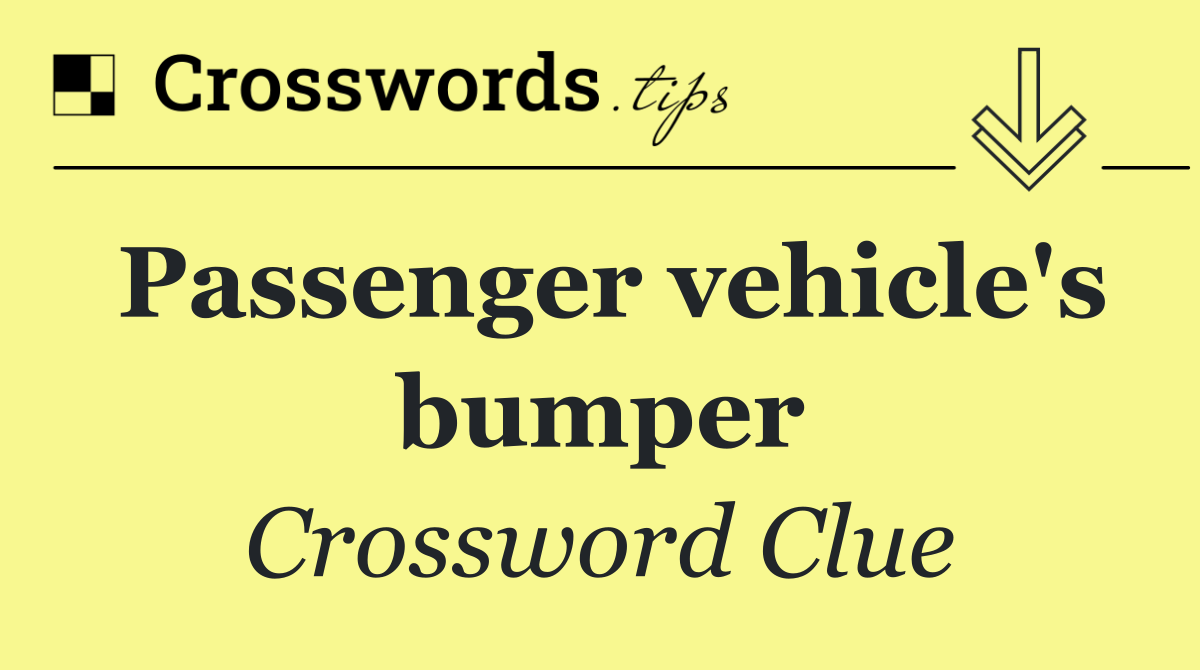 Passenger vehicle's bumper