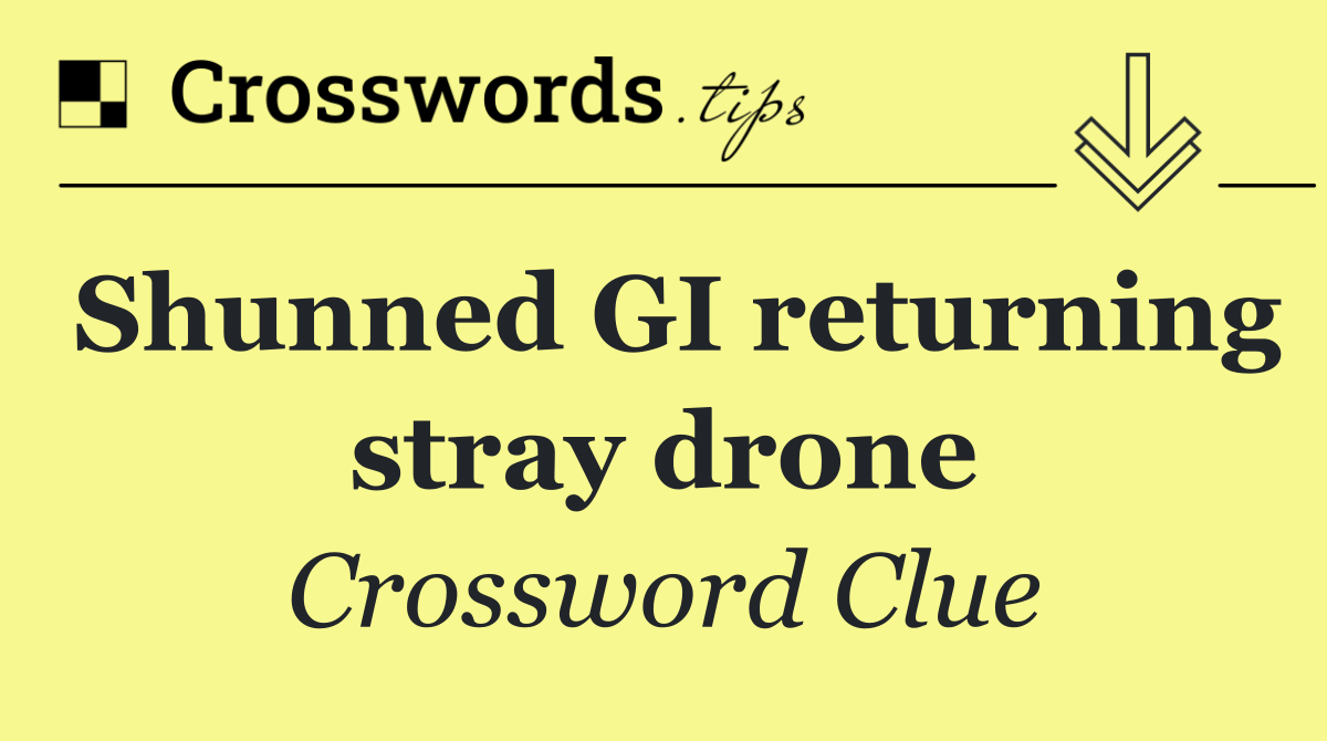 Shunned GI returning stray drone