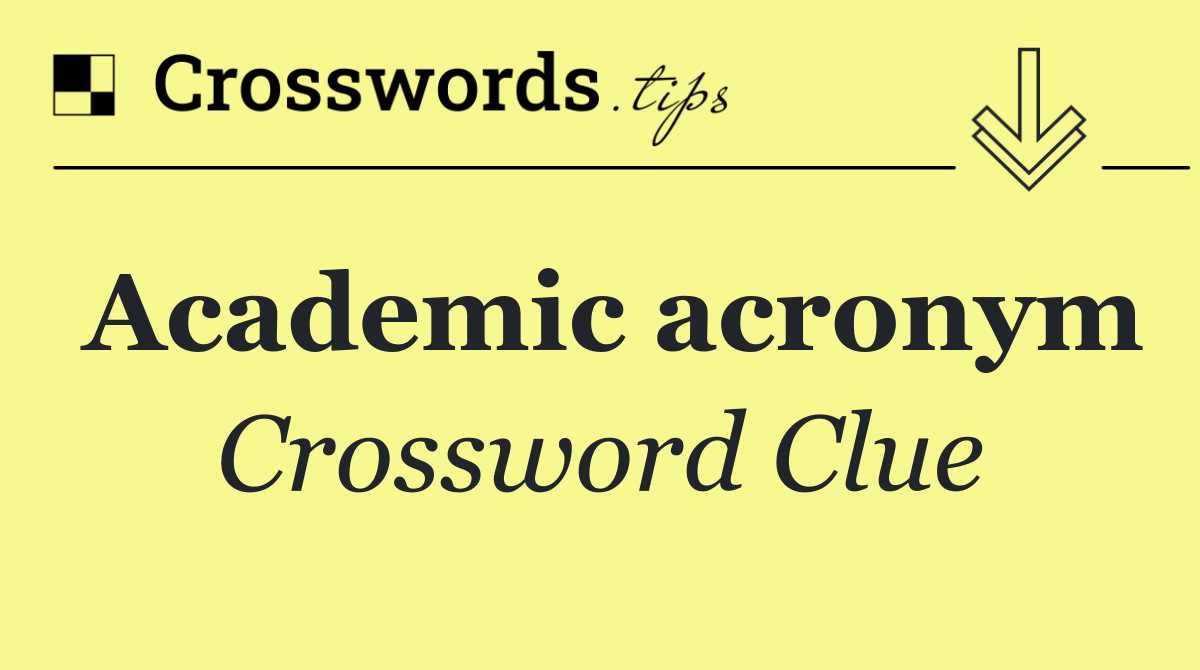 Academic acronym