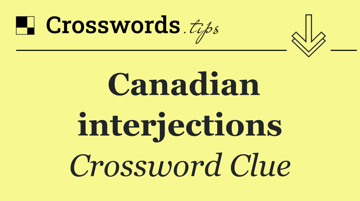 Canadian interjections