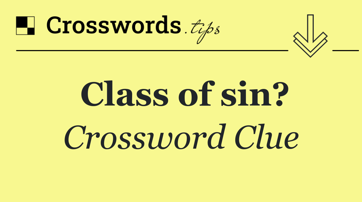 Class of sin?